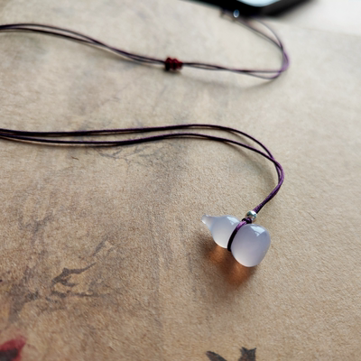 低调灰紫原创新中式葫芦项链