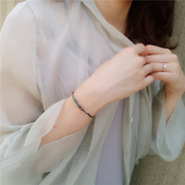 仲夏至清新森墨绿松石文艺复古风切面串珠编织女细气质手绳