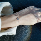 纤细U字母小众日韩925纯银简约闪微镶精致马年礼物马蹄女十字手链