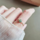 青云 原创设计绿翡翠白玉石珠金线可调节女气质百搭文艺细小戒指