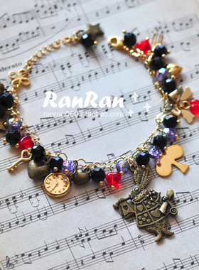 ranran手工复古爱丽丝扑克怀表