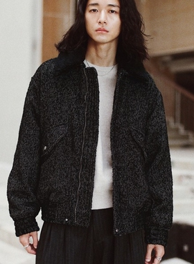 日本代购 WYM LIDNM 粗花呢毛领夹克 WYjk1321