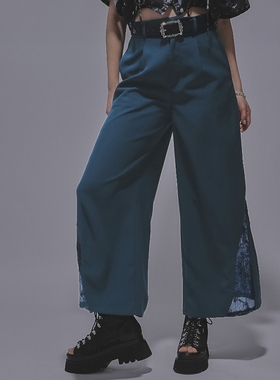 东京胖黄瓜日本代购 HARE 蕾丝边阔腿休闲裤 310347