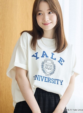 东京胖黄瓜日本代购 coen 女款 学院印花短袖T恤 0060