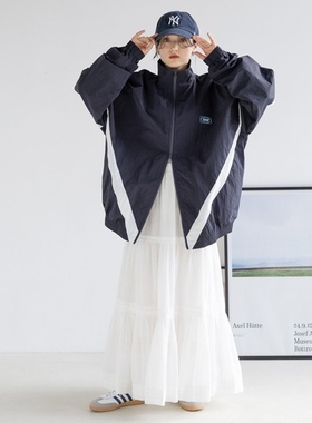 东京胖黄瓜日本代购 RAGEBLUE 宽松廓形立领尼龙运动长衫 145445