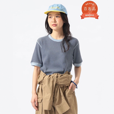 日本代购 BEAMS BOY / Healthknit 女款 条纹短袖T恤 0542