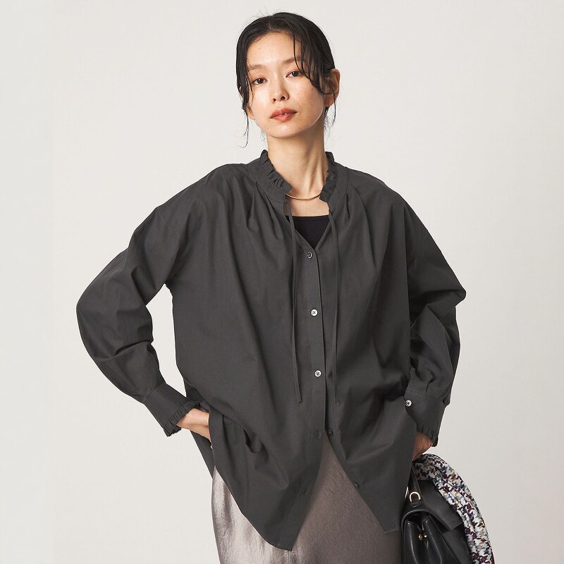 日本代购 green label relaxing 女款 荷叶边长袖衬衫 0063图片