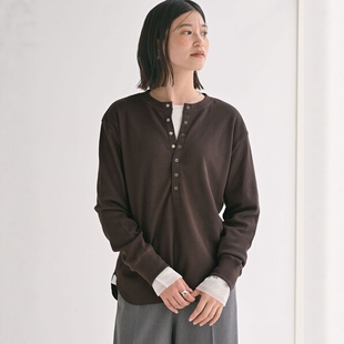 relaxing label 女款 亨利领长袖 2513 日本代购 T恤 green