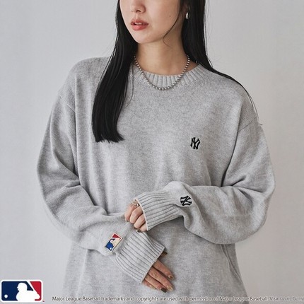 【VIP限时6折】日本代购 MLB / coen 女款刺绣套头针织衫 0211
