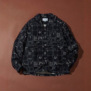 26SS Chah Chah x FREAK'S STORE 棉花提花开放领衬衫 男款 0001