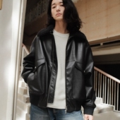 东京胖黄瓜日本代购 WYjk1233 可拆卸人造皮飞行夹克 WYM LIDNM