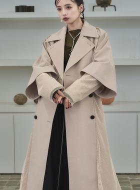 东京胖黄瓜日本代购 HARE 女款 网眼翻领层次风衣 252169