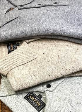 25秋冬 定番 BEAMS PLUS / Knit Polo Nep 9G 纯羊毛针织衫 0033