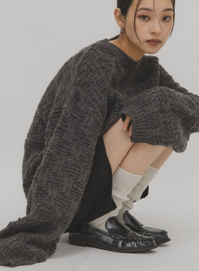 【8折】东京胖黄瓜  KBF 网格图案针织衫 KBA7-22J420