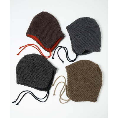 RACAL遮耳系带双面针织帽