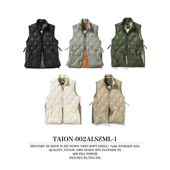 TAION 男女款 军事高领双拉链羽绒马甲 日本代购 002ALSZML