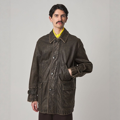 【6折】AVIREX x Steven Alan / LTR CARCOAT 复古牛皮夹克 0004