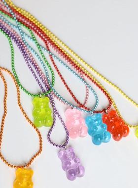 Ray BEAMS 彩球魅力小熊项链 女款 日本制 1119