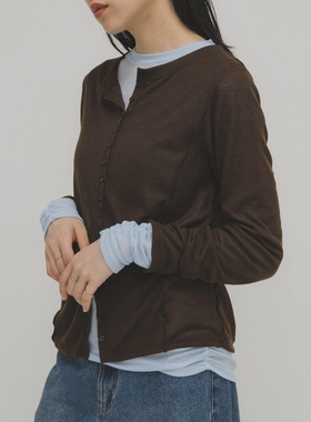 东京胖黄瓜日本代购 KBF  双色叠穿针织长袖 KBA7-21J180