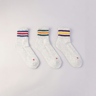 东京胖黄瓜日本代购 Healthknit 中筒休闲袜【3双】 0012