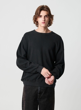 【6折】日本代购 MONKEY TIME 蜂窝保暖做旧圆领卫衣 男款 0004