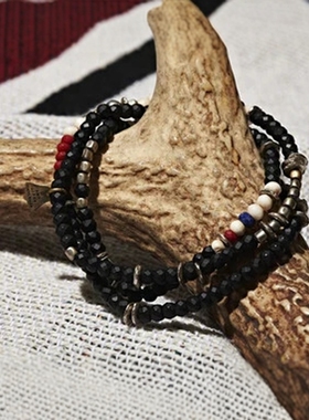 amp japan 56cm Matte Onyx Triple Bracelet 手链 12AHK-320