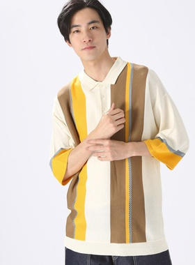 【特价现货】东京胖黄瓜 niko and... 拼色短袖针织POLO衫 180560