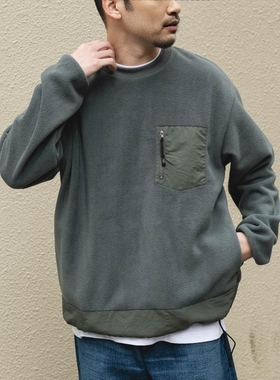 【7折】日本代购 DOORS 拼接抓绒卫衣 DRA7-11H717