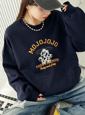25秋冬 mojojojo x PUBLUX 印花宽松圆领卫衣 女款 0531
