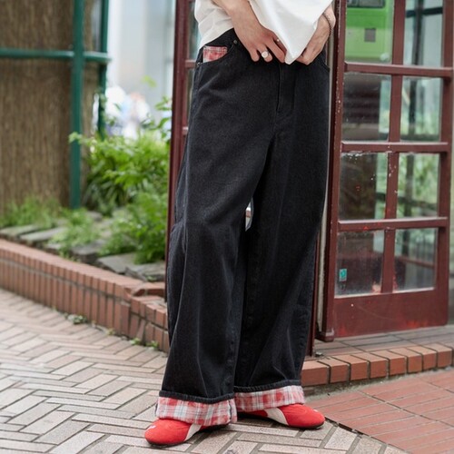 东京胖黄瓜日本代购 WEGO 男女款 卷边牛仔裤 WE26SM06-M0005