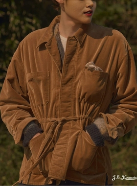 东京胖黄瓜日本代购 J.S.Homestead 天鹅绒抽绳衬衫 1500