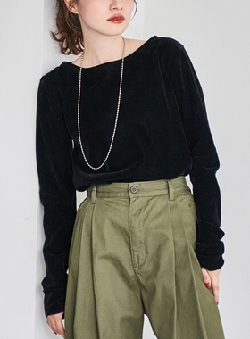 【VIP限时6折】日本代购 coen 女款 剪绒长袖T恤 0000