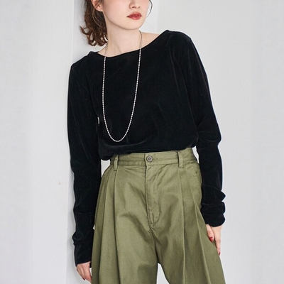 【VIP限时6折】日本代购 coen 女款 剪绒长袖T恤 0000