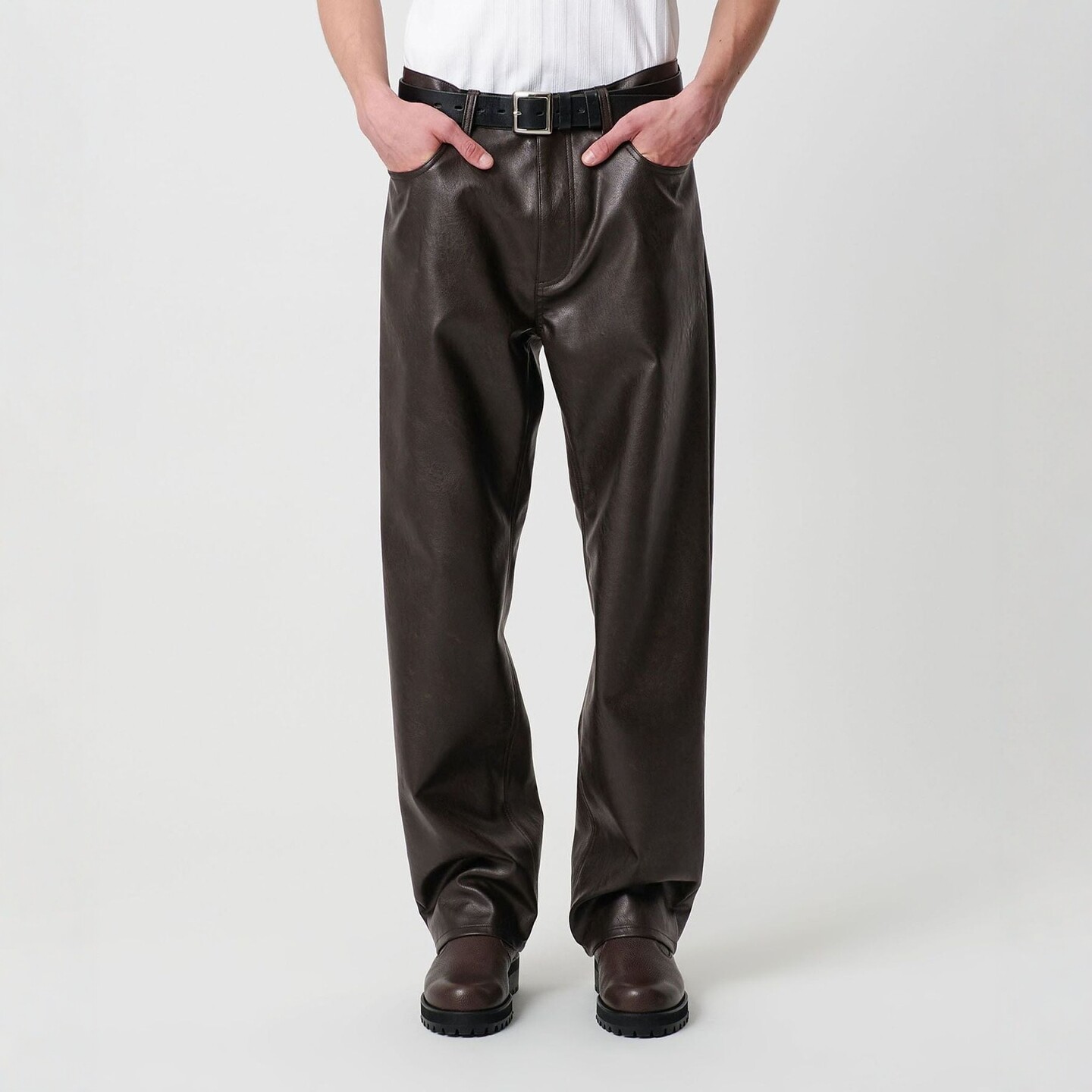 【VIP限时6折】MONKEY TIME 五口袋皮裤 男款 0001