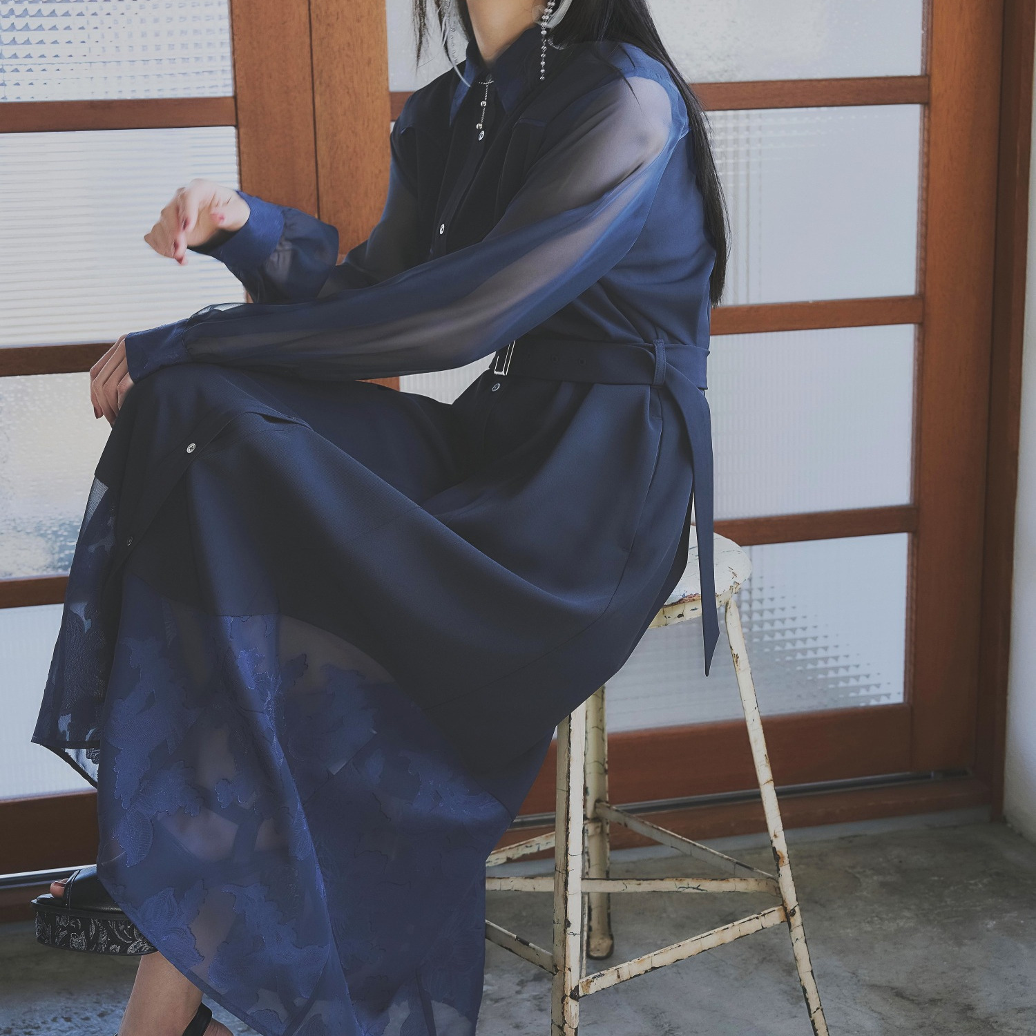 HARE薄纱腰带连衣裙324921