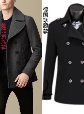 秋冬季加厚双排扣英伦风呢子大衣