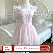 原创设计日系芭蕾风公主裙蕾丝蝴蝶结飞袖 啦啦酱 花笺信 连衣裙