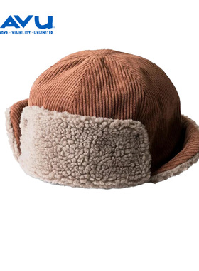 kavu 6片式灯芯绒雷锋帽秋冬冷帽男保暖针织帽子户外登山护耳