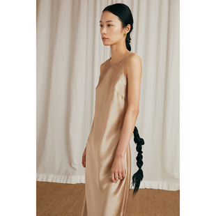 复古显瘦缎面高级感气 HeyDress醋酸连衣裙女春秋法式 4.29秒杀