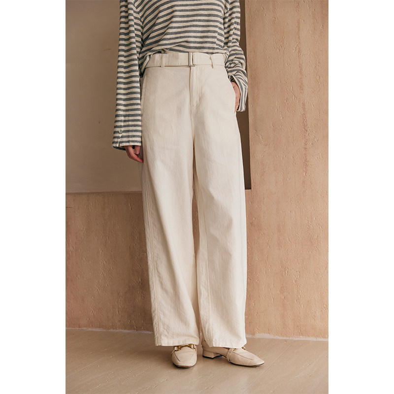 HeyDres法式亚麻休闲裤女春季高腰宽松显瘦白色阔腿裤百搭裤子,女装/女士精品,休闲裤,淘宝优惠券,粉丝福利购,淘宝优惠卷