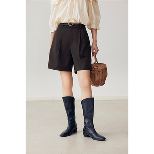 百搭高级显瘦五分裤 HeyDress法式 高腰宽松阔腿中裤 女夏季 休闲短裤