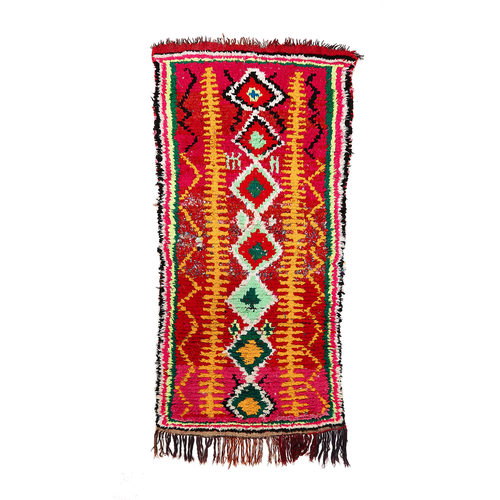 现货Azilal摩洛哥手工编织纯棉地毯客厅床边毯彩色地毯卧室地毯