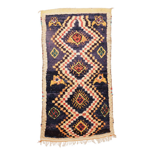 现货Azilal摩洛哥手工编织纯棉地毯客厅床边毯彩色地毯卧室地毯