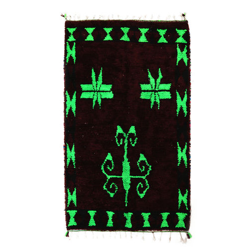 现货Azilal摩洛哥手工编织纯棉地毯客厅床边毯彩色地毯卧室地毯