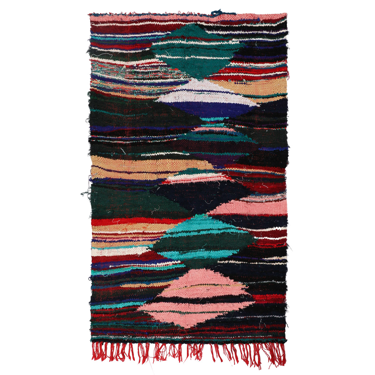 手工纯棉羊毛撞色床边毯独家现货