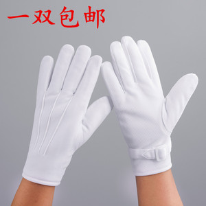 三筋加棉礼仪手套加绒保暖保安