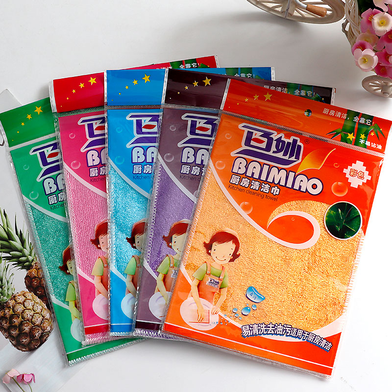 竹纤维洗碗巾百妙竹纤维不沾油