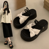 蝴蝶结一字凉拖2025年新款高级感厚底拖鞋女夏季外穿鞋子B09-1P65，男鞋运动鞋，四季服饰