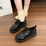 小皮鞋女2025春季新款百搭鞋子厚底单鞋增高乐福鞋GL268P60，男鞋运动鞋，四季服饰