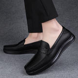 男鞋夏季真皮皮鞋男士休闲鞋软皮软底豆豆鞋透气父亲鞋2385P80，男鞋休闲鞋，四季服饰